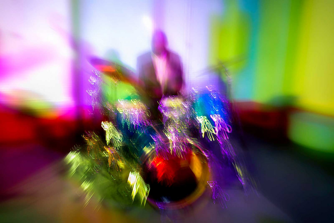Visualized Sound and action of jazz drummer;  Visualisierter Klang und Aktion des Schlagzeugers