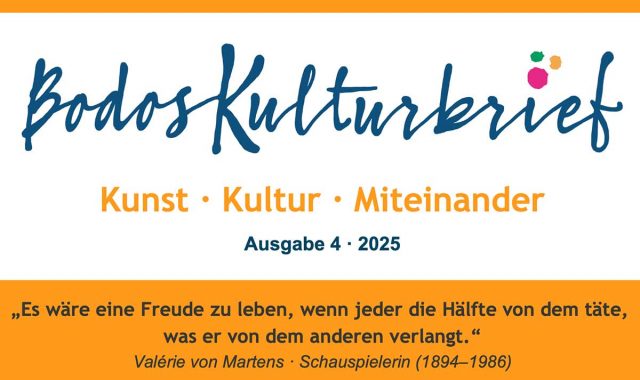 Logo und Kopf der 4. Ausgabe 2025 von Bodos Kulturbrief
